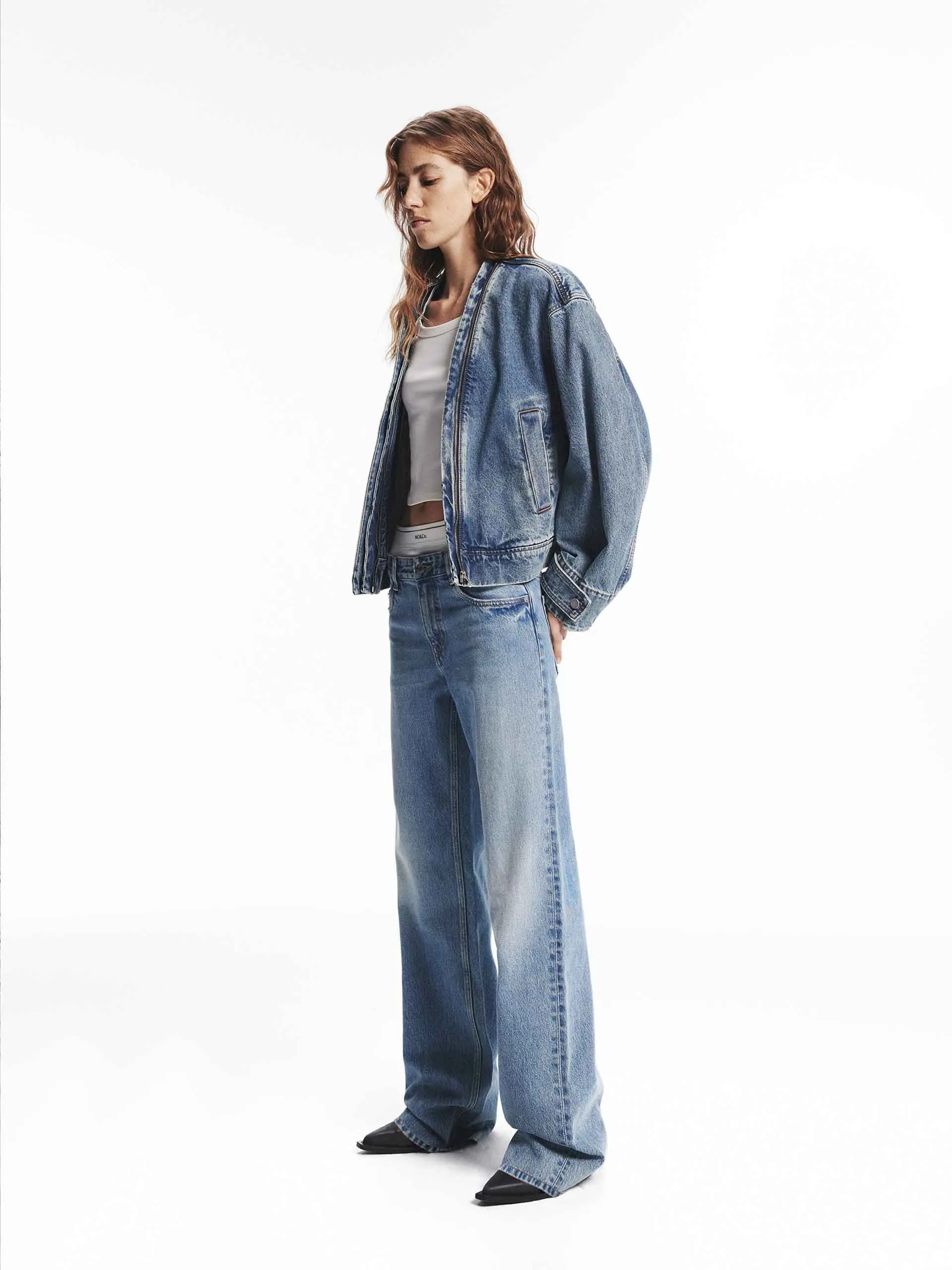 Zip Closure Denim Jacket