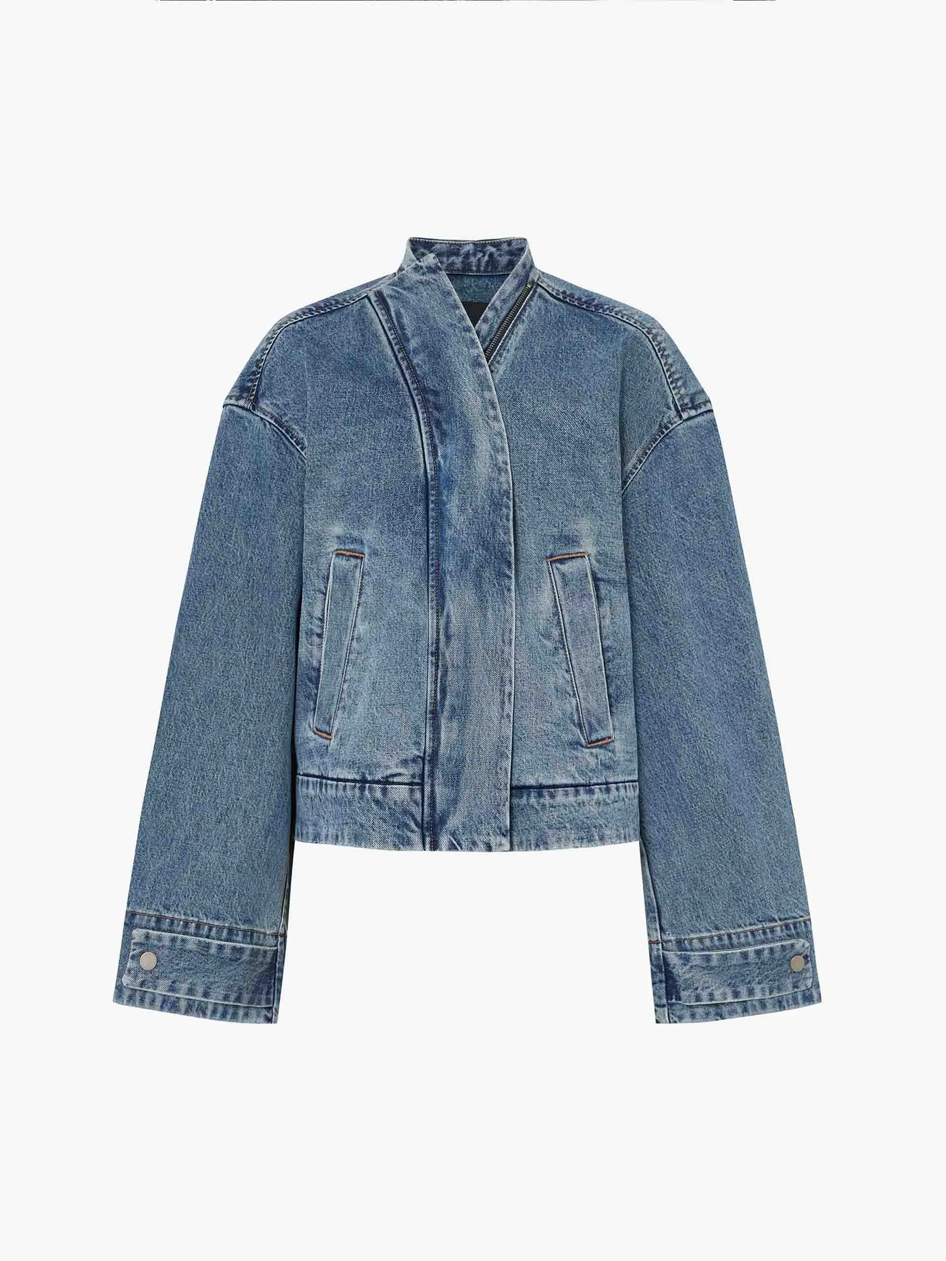 Zip Closure Denim Jacket