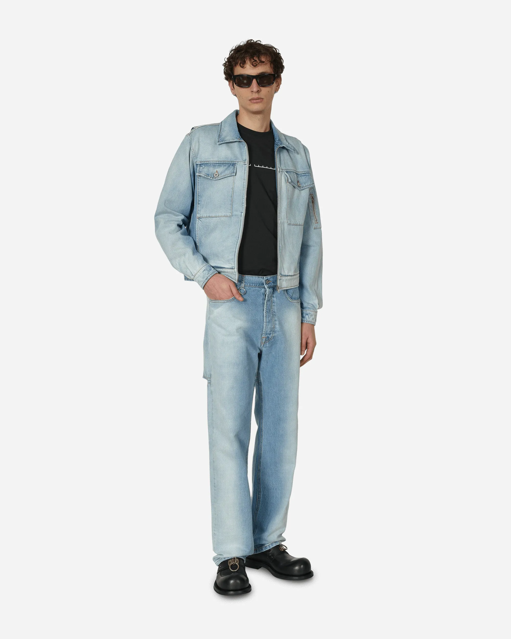 Zipped Denim Jacket Blue