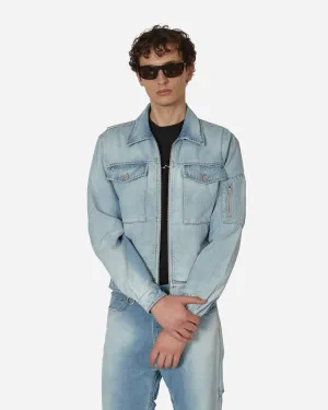 Zipped Denim Jacket Blue